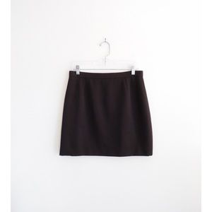 Vintage 90s Barneys Dark Brown Wool Skirt sz 10 12